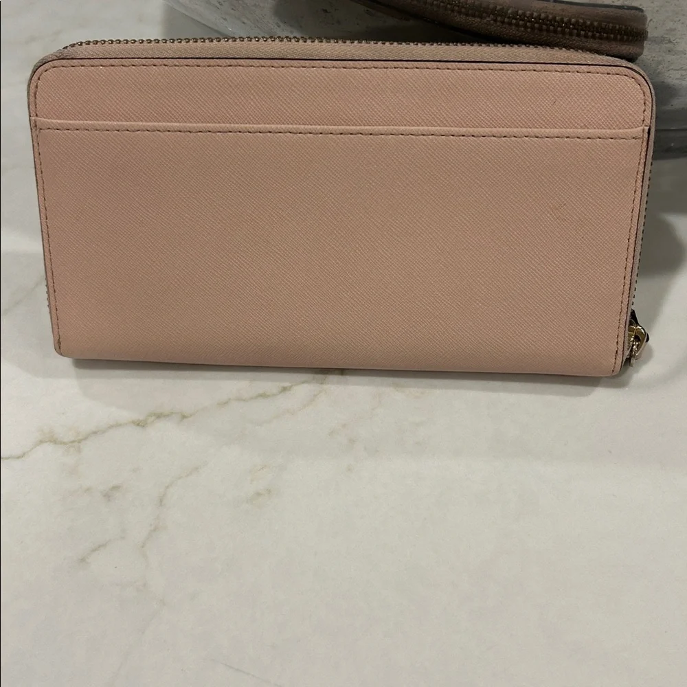 Kate Spade‎ Neda Newbury Lane Saffiano Leather Zip Around Wallet Dusty Pink